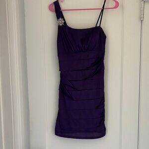 Elegant Purple Sleeveless Dress